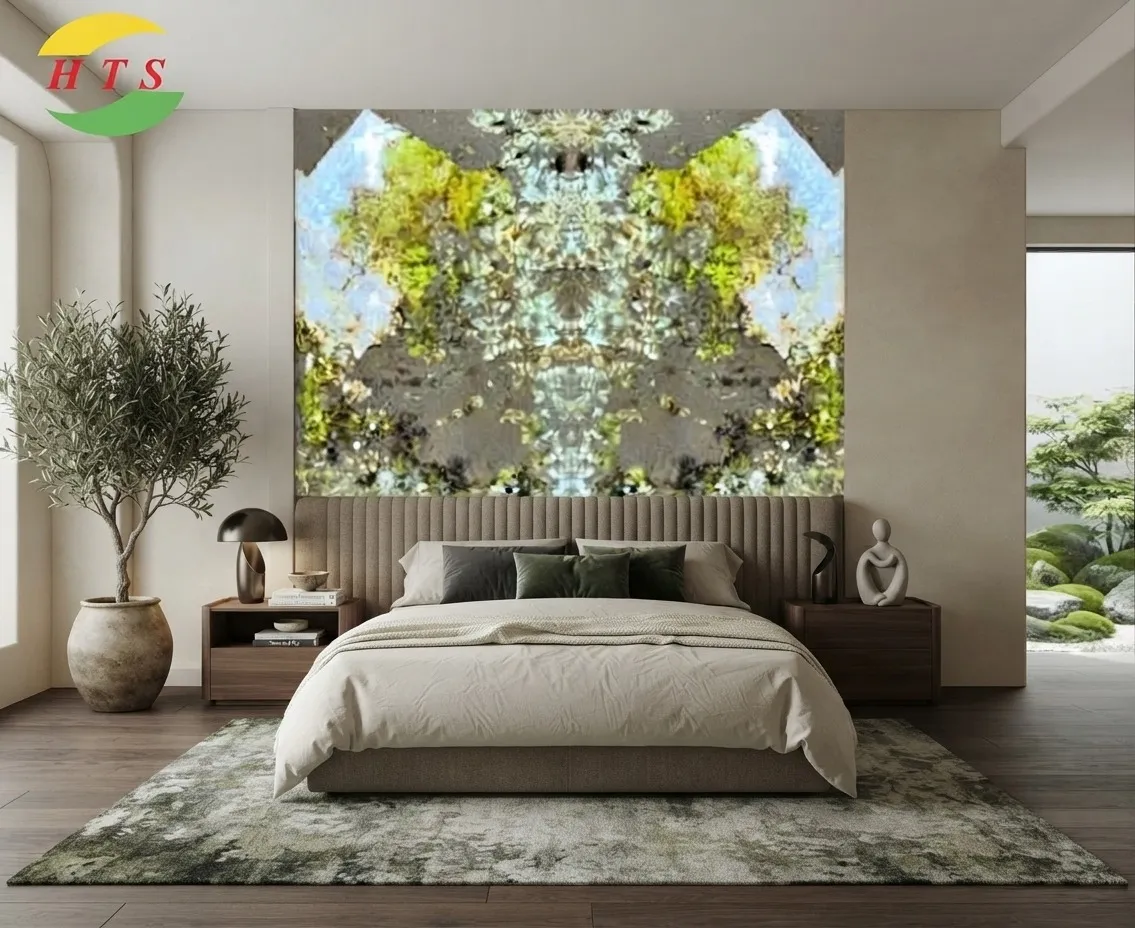 tranh đá onyx ốp phòng ngủ